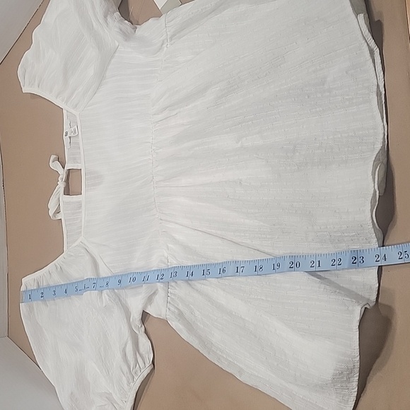 Bp Peasant Blouse, High Waist, Balloon Sleeve, Semi-Sheer, Size M, NEW with Tag - Picture 8 of 10